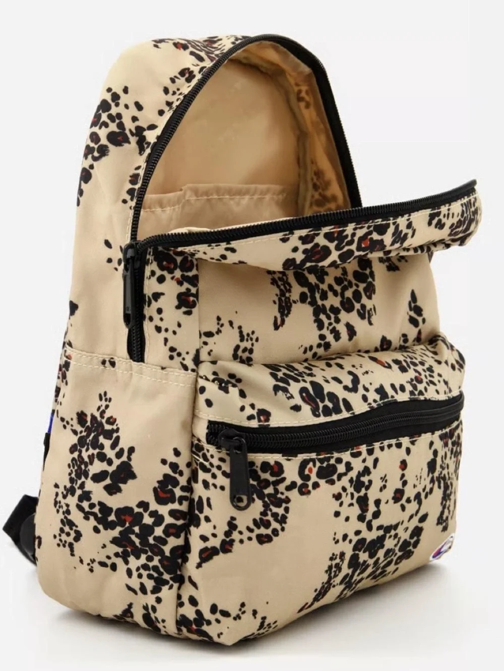 Champion Beige Leopard-Print Mini Backpack